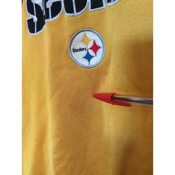 Vintage 2XL NFL Pittsburgh Steelers Yellow Black Hoodie AFC North Pockets Stains - Picture 10 of 15